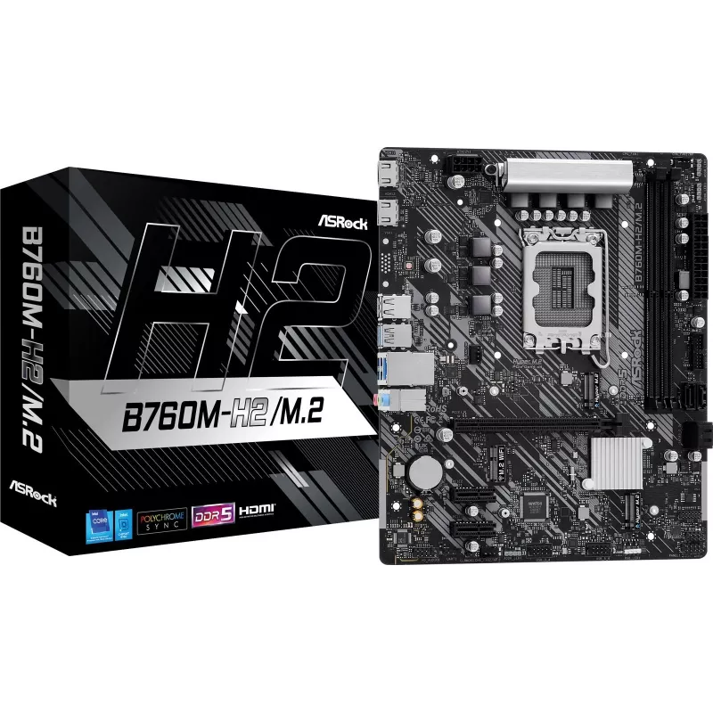 ASRock B760M-H2/M.2 DDR5 LGA1700 Micro-ATX -emolevy