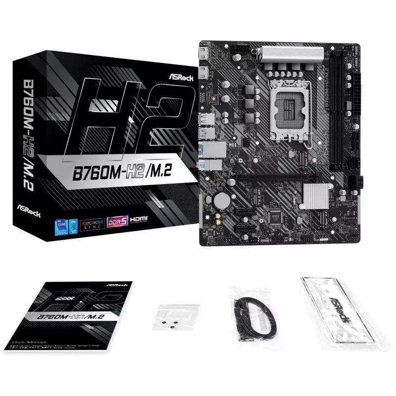 ASRock B760M-H2/M.2 DDR5 LGA1700 Micro-ATX -emolevy