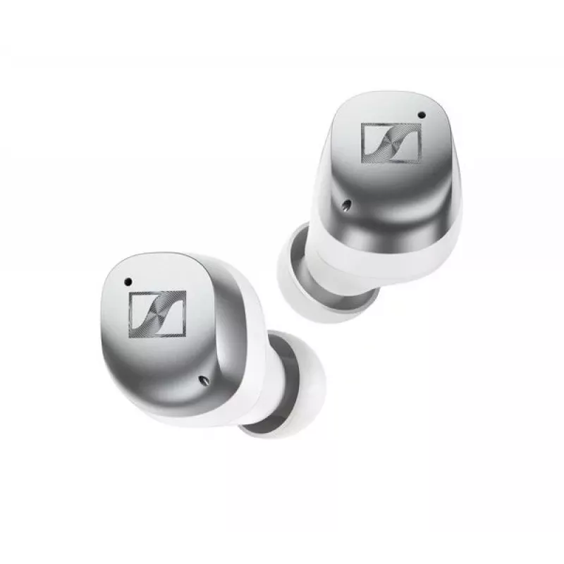 SENNHEISER Momentum MTW4 langattomat Bluetooth Noise-Cancelling urheilunappikuulokkeet - valkoinen & hopea