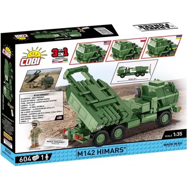 COBI 2626 Armed Forces M142 HIMARS rakennussarja, 604 osaa