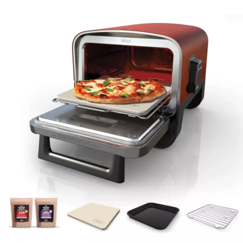 Ninja Woodfire OO101EU sähköinen ulkouuni, pizzauuni ja savustin, 2400 W
