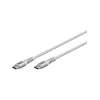 Erittäin pehmeä USB 2.0 punottu kaapeli, USB-C pistoke > USB-C pistoke (valkoinen, 3 metriä)