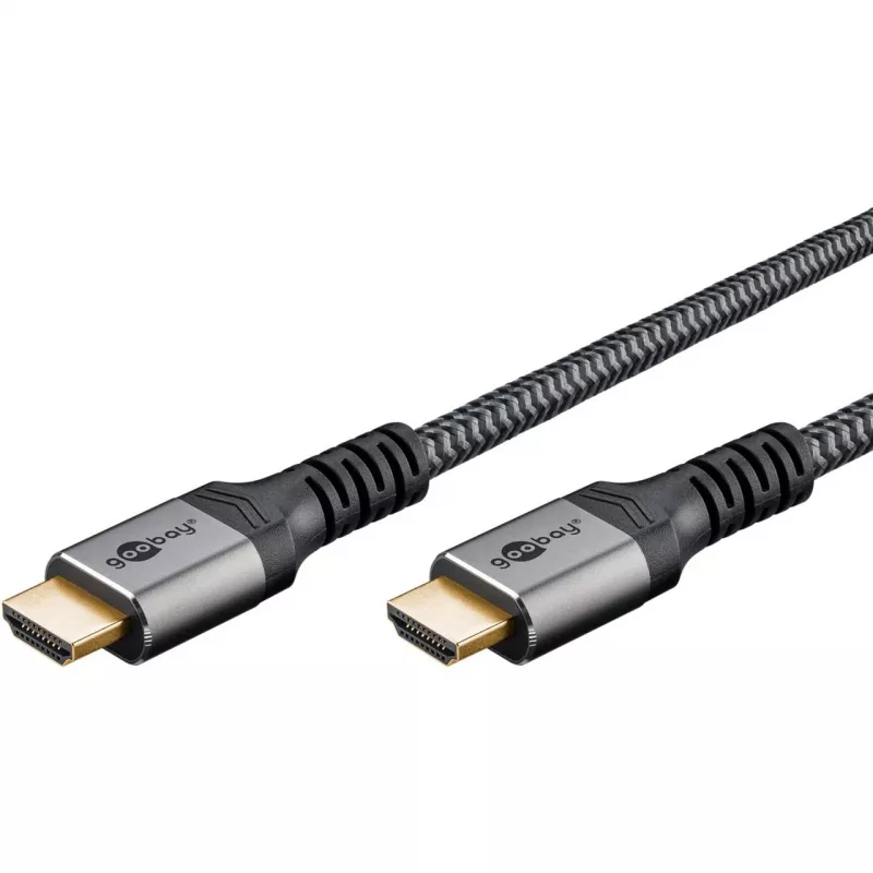 Goobay Plus High-Speed-HDMI-kaapeli Ethernetillä, 4K @ 60Hz (harmaa, 10 metriä)