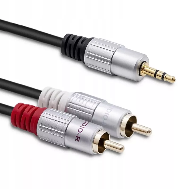 Audiokaapeli Qoltec 52339 1 m 2x RCA 3,5 mm musta