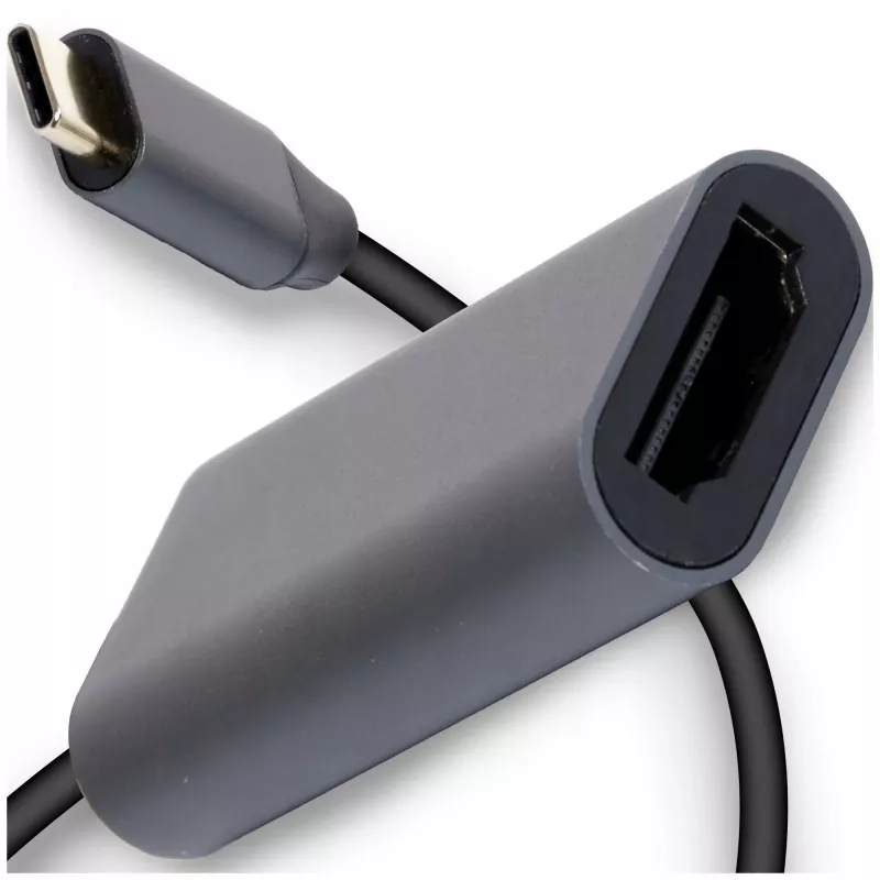 IBOX USB-C-HDMI-sovitinkaapeli, malli IACFAK, USB-C (uros) HDMI (naaras), 4K 60 Hz, suora liitin, hopea