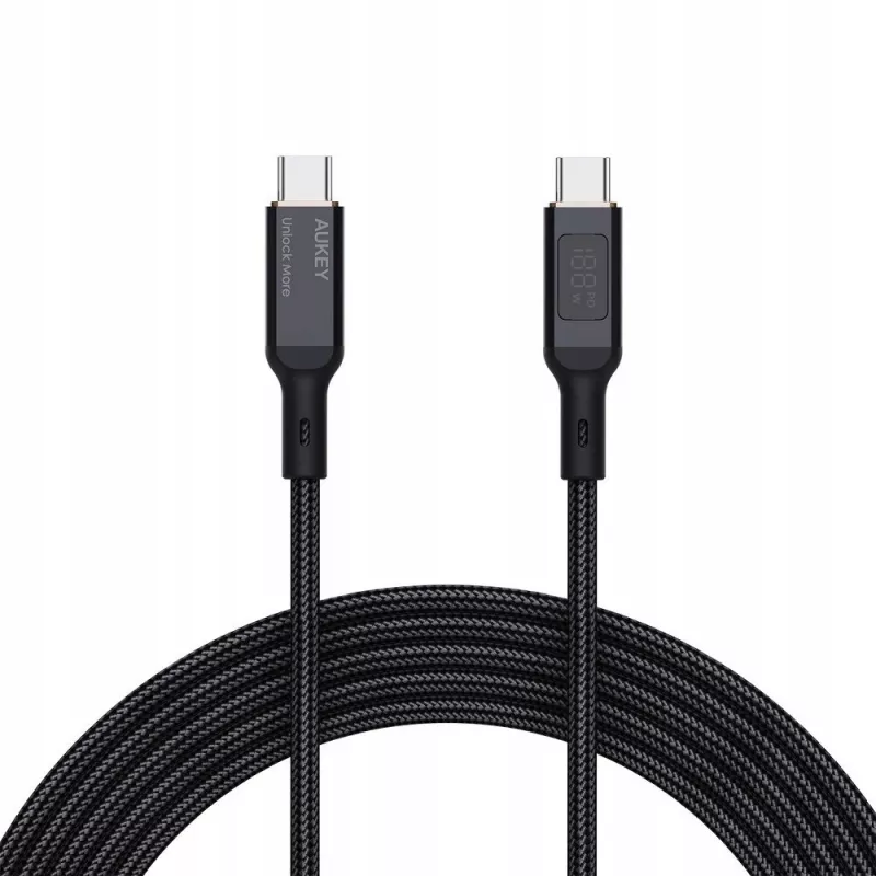 AUKEY CB-MCC102 USB-kaapeli 1,8 m USB-C musta 480 Gbit/s