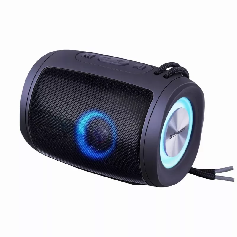 DEFENDER Enjoy S200 65200 kannettava Bluetooth-kaiutin, TWS, 5 W, LED-valo, FM, microSD, 10 h akku, musta