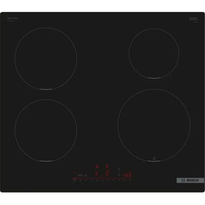Sisäänrakennettu liesi Bosch PUE611HC1E, induktio, 4 keittoaluetta, PerfectFry Plus, Home Connect, tehostus, 60 cm, musta