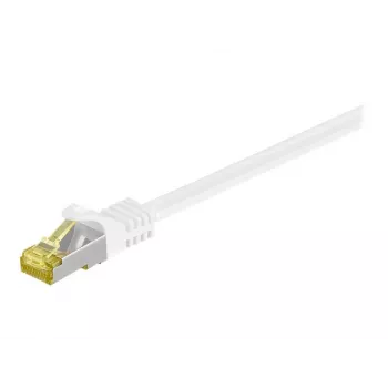 Wentronic Goobay Cat.7 -raakakaapeli patchkaapeli, S/FTP (PiMF), valkoinen, 0,25 m - LSZH halogeeniton, kupari, RJ45-plugi (91089)