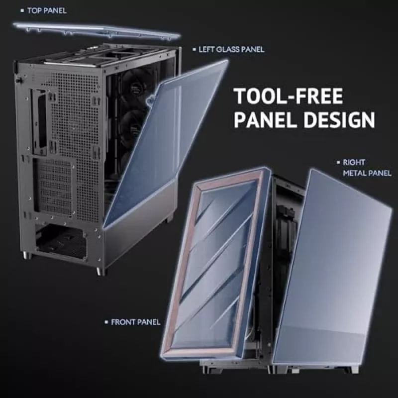 Antec 0-761345-10133-2 tietokonekotelo Midi Tower musta puu
