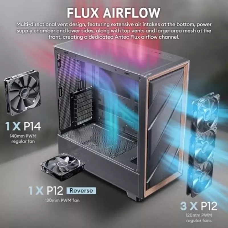 Antec 0-761345-10133-2 tietokonekotelo Midi Tower musta puu
