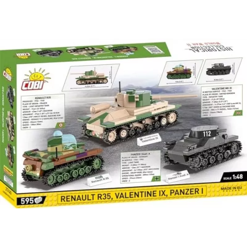 Rakennussarja COBI Renault R35 Valentine IX panssarivaunu I 595 osaa