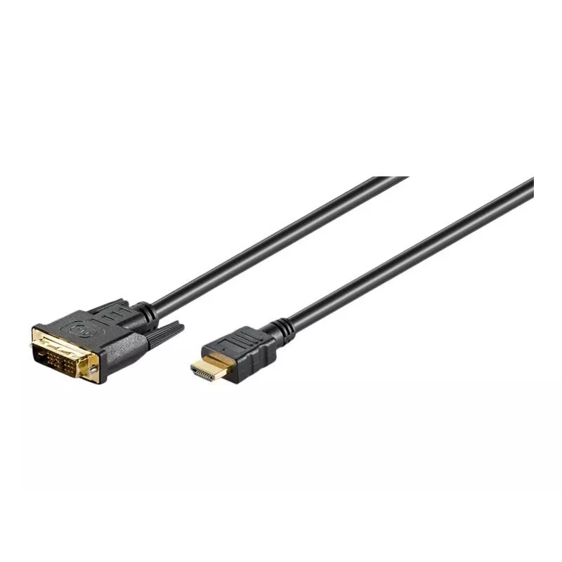 Goobay | DVI-D/HDMI-kaapeli, kullattu | 51580 | DVI-D pistoke Single-Link (18+1 Pin) | HDMI pistoke (Type-A) | HDMI - DVI-D | 2 m