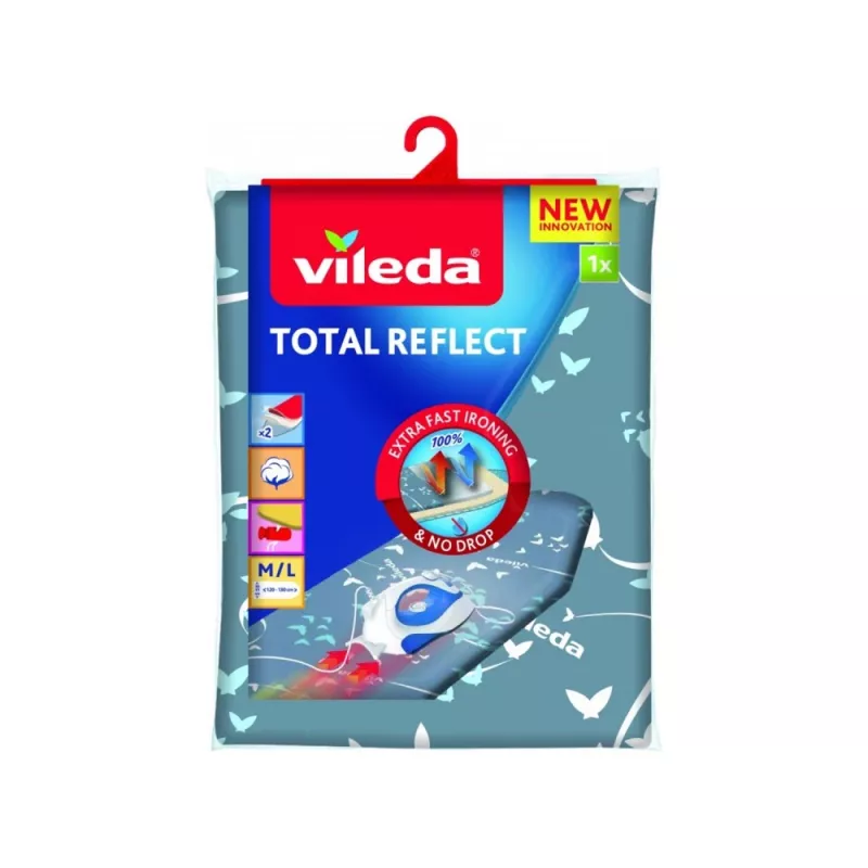 Silityslaudan päällinen VILEDA Total Reflect sininen harmaa valkoinen silityslaudoille 1300 x 450 mm