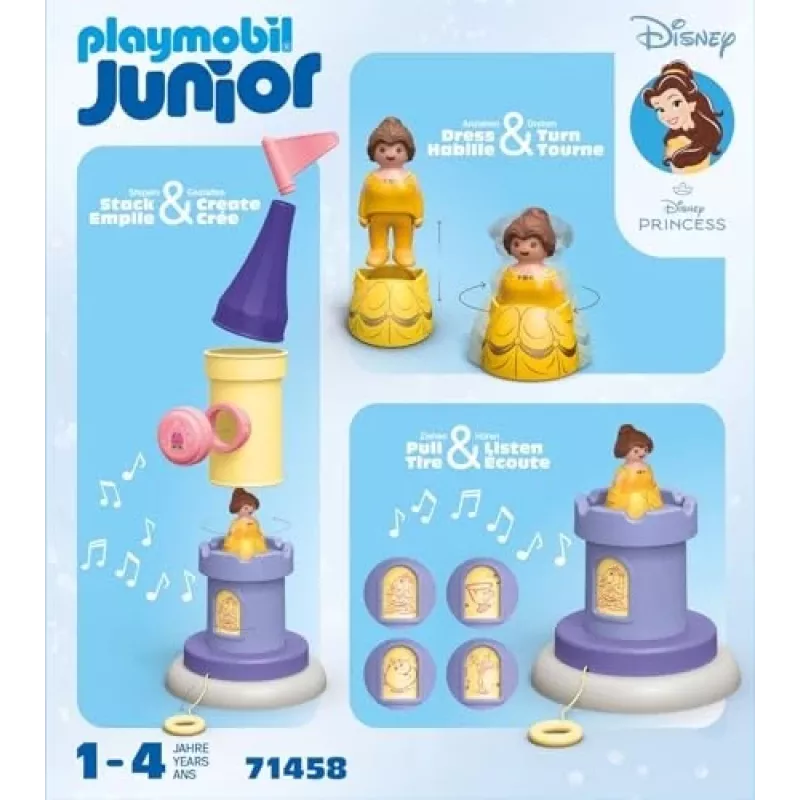 PLAYMOBIL JUNIOR & Disney: Belles leikkitorni äänellä | leikkisetti 1-3-vuotiaille