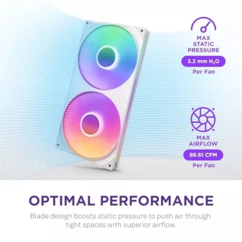 Tuuletin NZXT RF-U28HF-W1 140mm 2000 kierr./min 98.61 CFM valkoinen