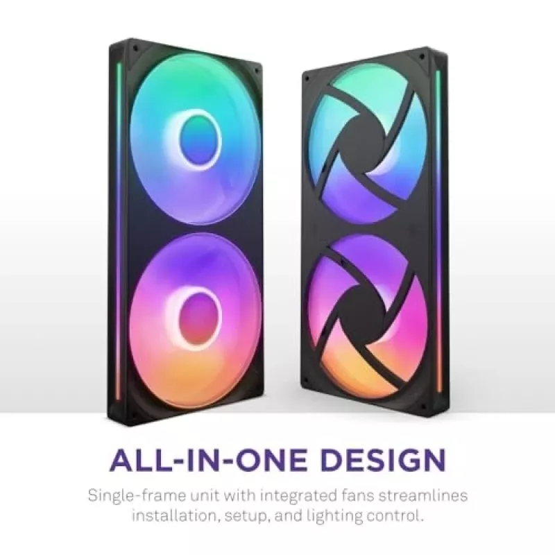 NZXT F280 RGB Core 140mm ARGB PWM 2 kpl pakkaus musta