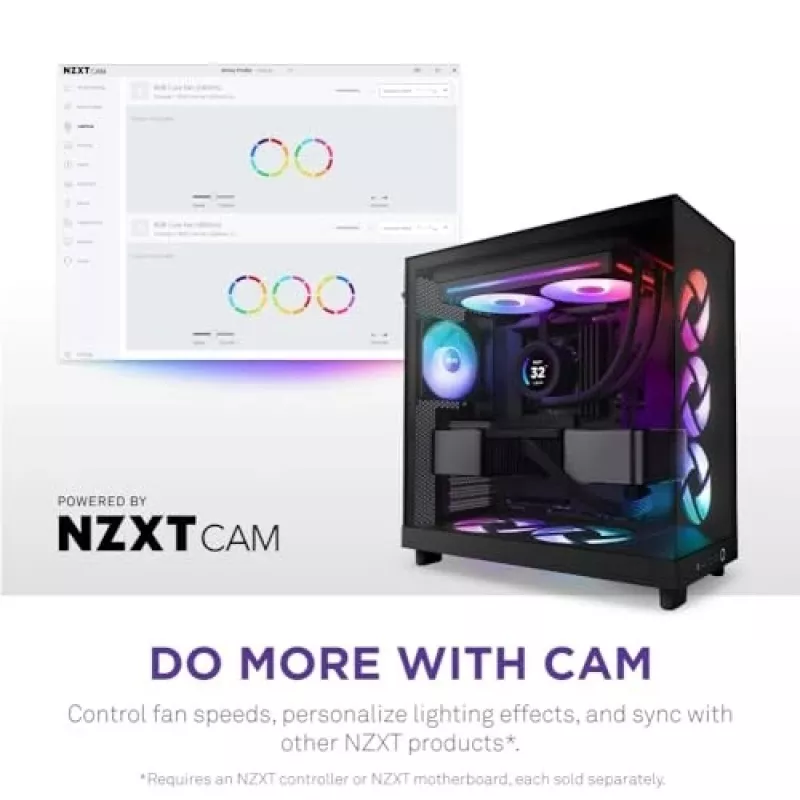 NZXT F280 RGB Core 140mm ARGB PWM 2 kpl pakkaus musta