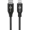 Goobay USB-C™ lataus- ja synkronointikaapeli, 1 m, musta - MFi-kaapeli Apple iPhone/iPad musta (39445)