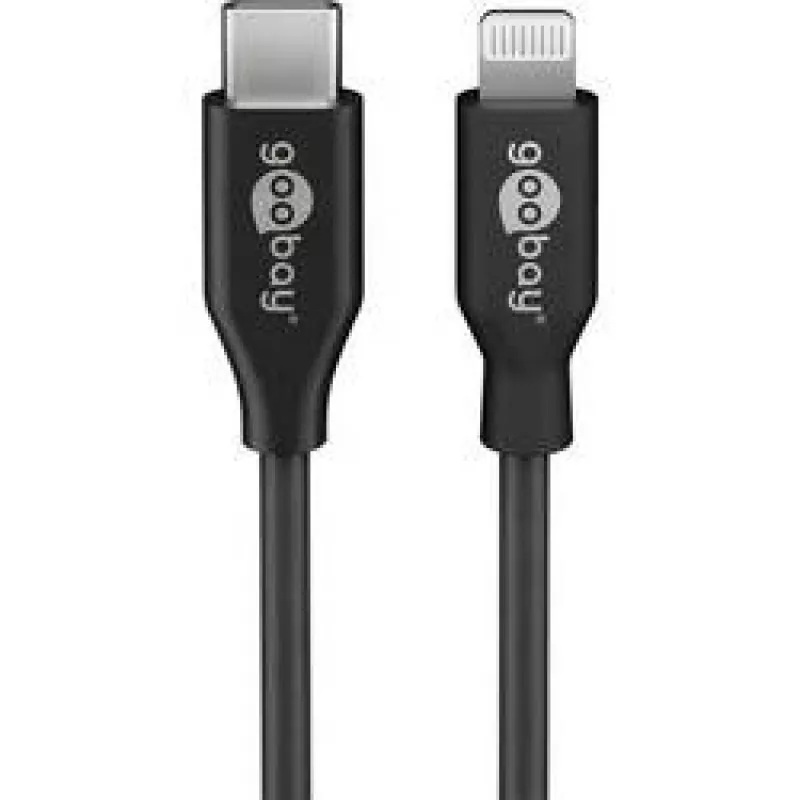 Goobay USB-C™ lataus- ja synkronointikaapeli, 1 m, musta - MFi-kaapeli Apple iPhone/iPad musta (39445)