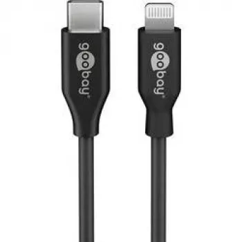 Goobay 39447 USB-C–Lightning-lataus- ja synkronointikaapeli, MFi, 2 m, musta