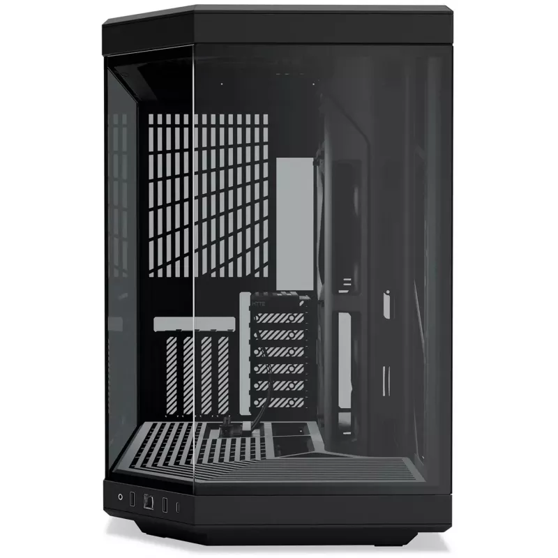 HYTE Y70 CS-HYTE-Y70-B Midi Tower -tietokonekotelo, E-ATX, karkaistu lasi, Pitch Black