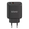 SAVIO LA-06/B 30 W seinälaturi, USB-A + USB-C, Quick Charge, Power Delivery 3.0, musta