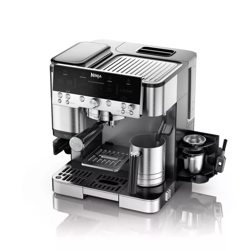 Espressokone Ninja ES601EU — 2 l vesisäiliö, 1 kupin kapasiteetti, musta/ruostumaton teräs