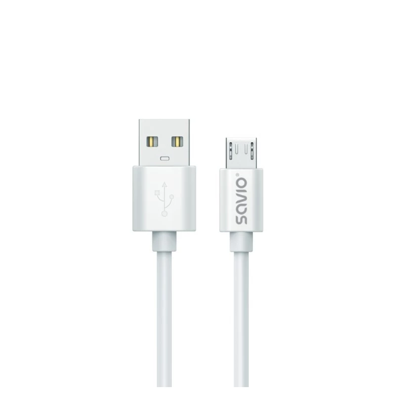 Savio USB 2.0 USB A - Micro USB valkoinen CL-167 3 m kaapeli