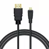 Savio CL-40/M HDMI (M) - micro HDMI (M) kaapeli Ethernetillä, 2m, musta