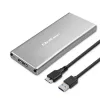 Alumiinikotelo QOLTEC 51833 M.2 SSD:lle, SATA – USB 3.0, tukee jopa 2 TB