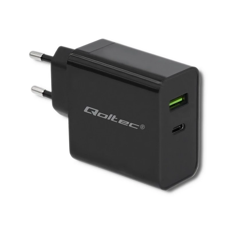 Virtalähde QOLTEC 51717 45W 20V 3A AC-laturi sisäkäyttöön älykellolle, musta