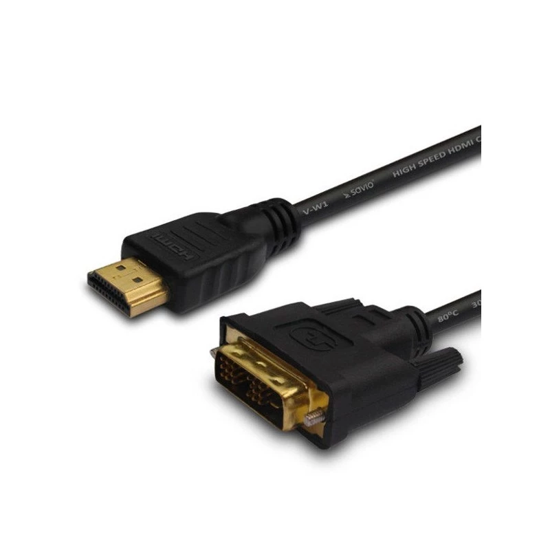 Savio CL-139 kaapeli E-sovitin video 1,8 m DVI-A HDMI Type-A (standardi) musta