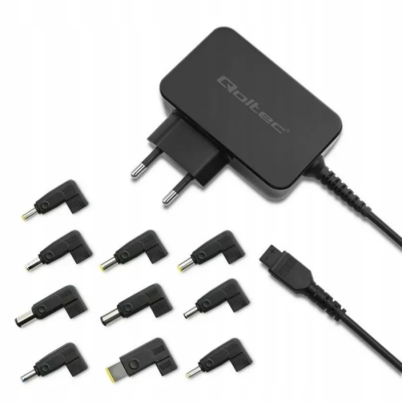 Yleisvirtalähde QOLTEC 52414 65W 10 vaihdettavalla pistokkeella
