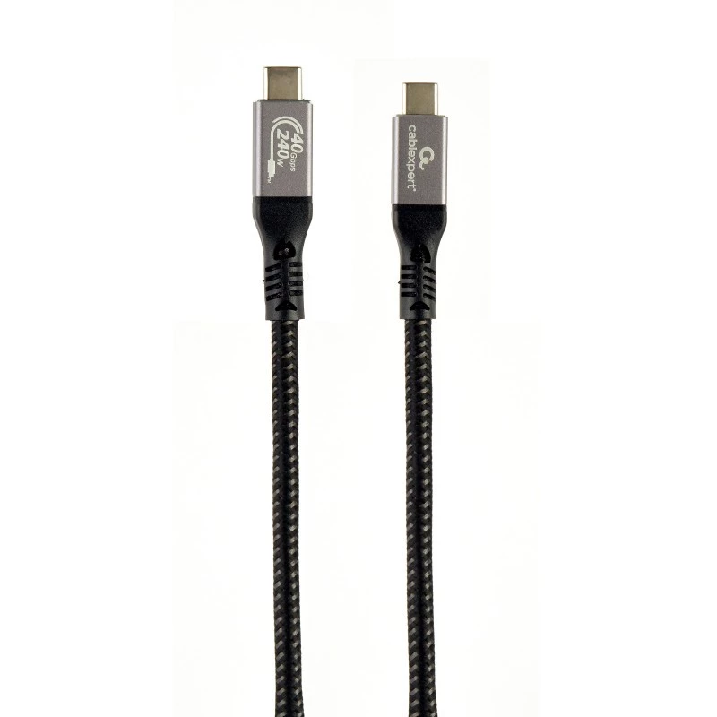 USB-C–USB-C-kaapeli GEMBIRD CCBP-USB4-CMCM240 1,5 m, USB4 Gen 3x2, 40 Gbit/s, 240 W, musta
