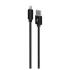 Gembird CCDB-mUSB2B-AMLM-6 USB-A–Lightning-kaapeli, puuvillapunos, metalliliittimet, USB 2.0, 1,8 m, musta