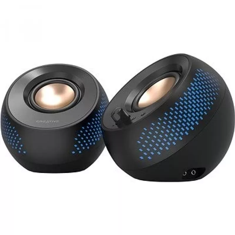 CREATIVE Pebble X 2.0 USB-C-tietokonekaiuttimet säädettävällä RGB-valaistuksella, Bluetooth 5.3, USB-ääni, jopa 15 W RMS teho PC:lle ja Macille