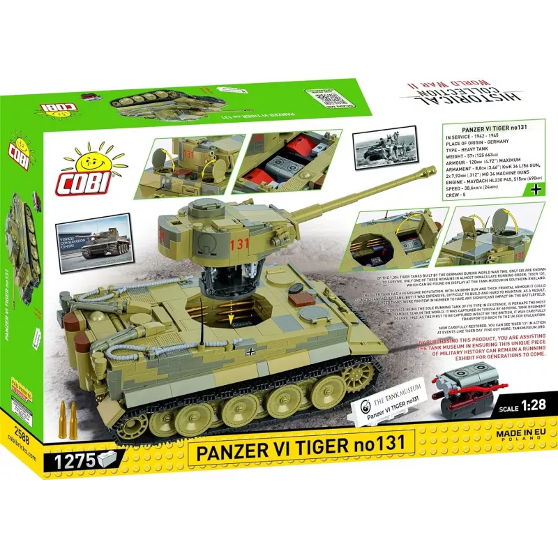 Rakennussarja COBI panssarivaunu VI Tiger no131 1275 osaa