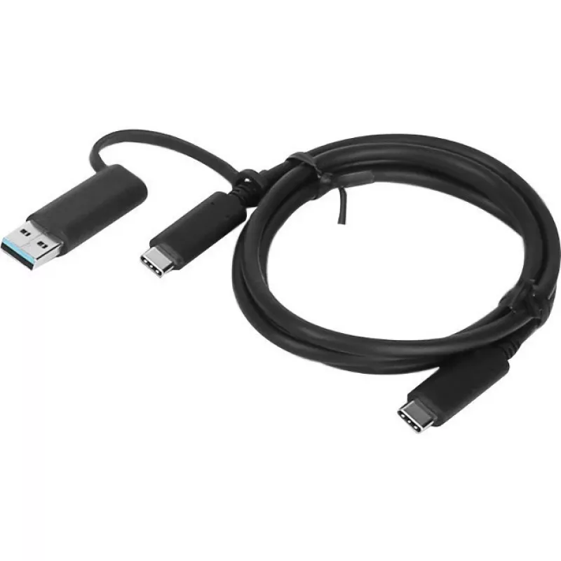Lenovo 4X90U90618 USB-kaapeli USB 3.2 Gen 1 (3.1 Gen 1) 1 m USB A/USB C USB C musta