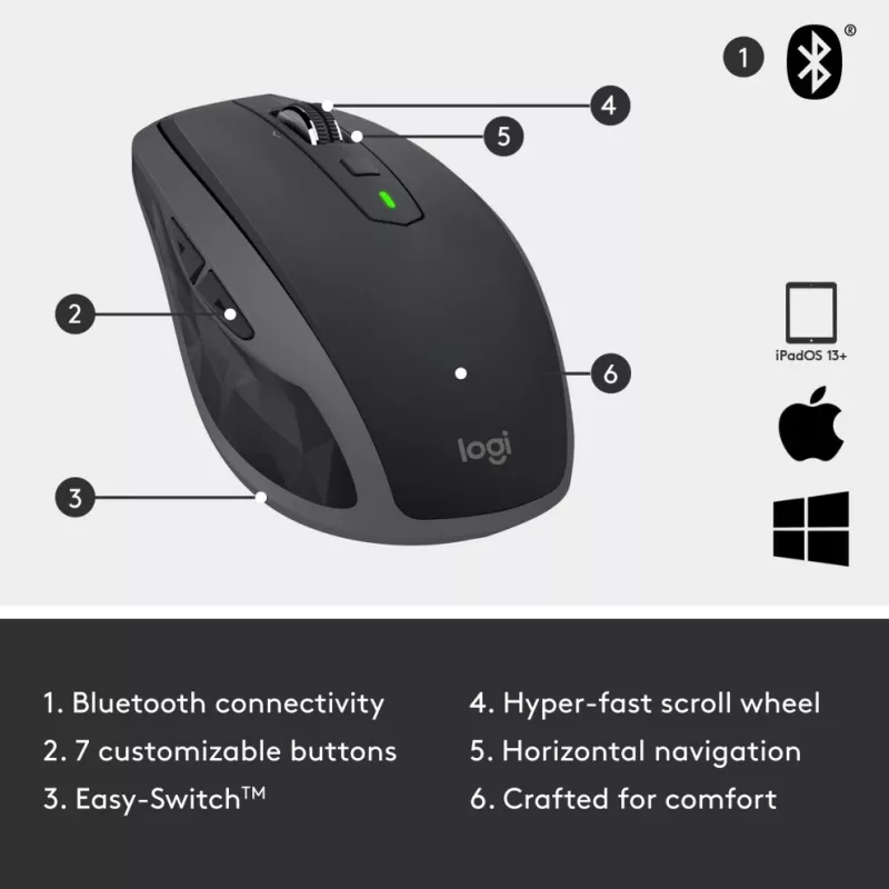 MX Anywhere 2S langaton hiiri/grafiitti - BT - N/A