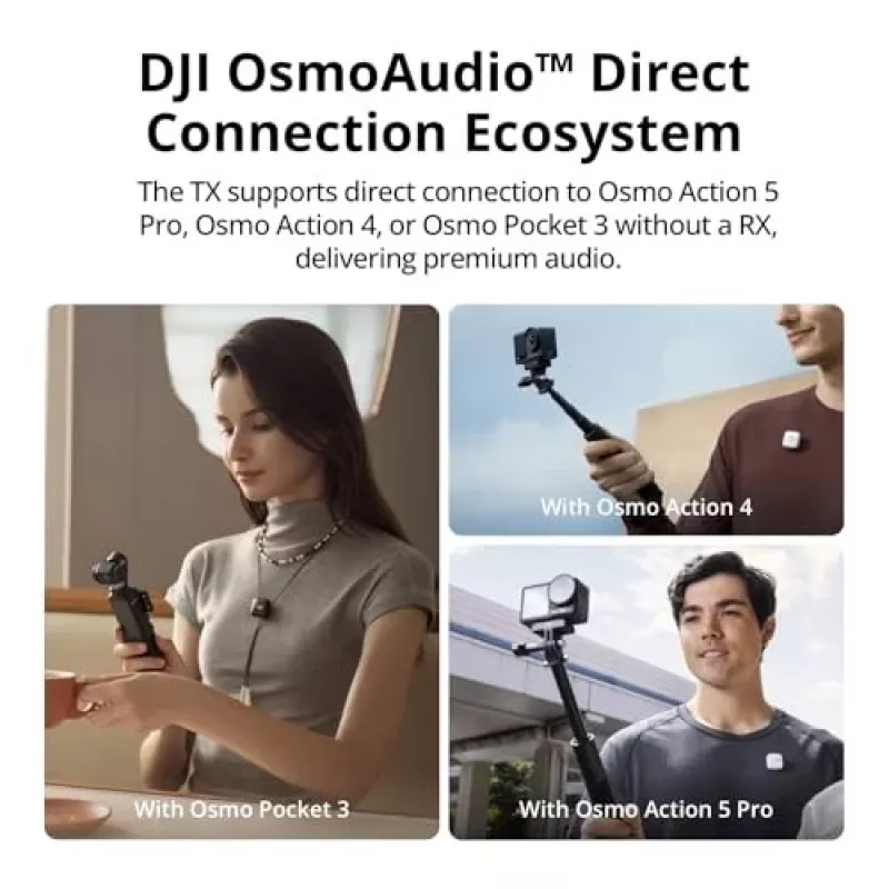 DJI Mic Mini (2 TX + 1 RX + latauskotelo) langaton mikrofonisarja - tummanharmaa