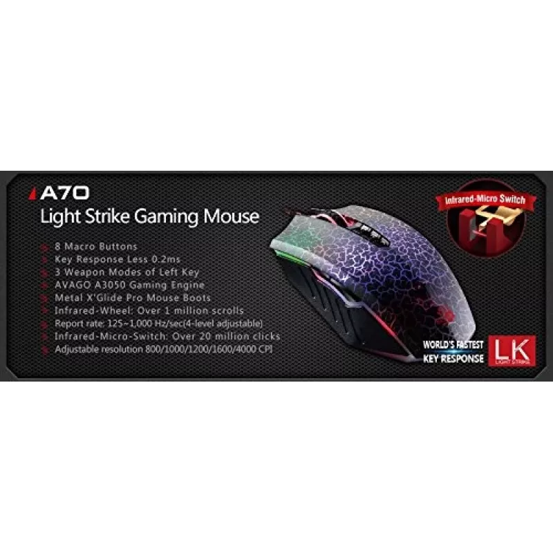 A4Tech Bloody Blazing A70 (Activated) hiiri USB Type-A optinen 6200 DPI A4TMYS47285