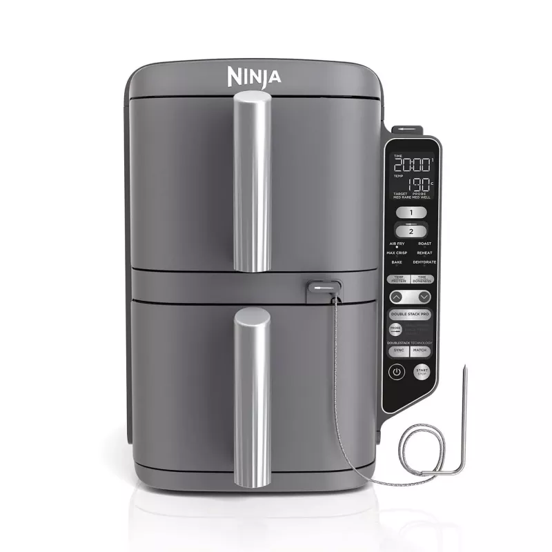 Ninja Double Stack XL kiertoilmakypsennin 2 lokeroa lämpötila-anturilla SmartCook 9,5 L SL451EU