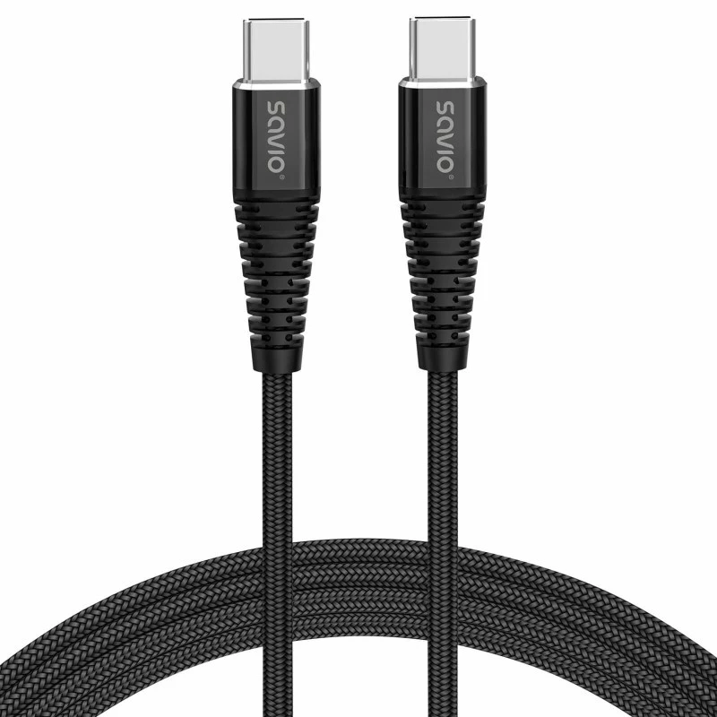 Savio CL-160 USB-kaapeli 2 m USB 2.0 USB C - USB C musta
