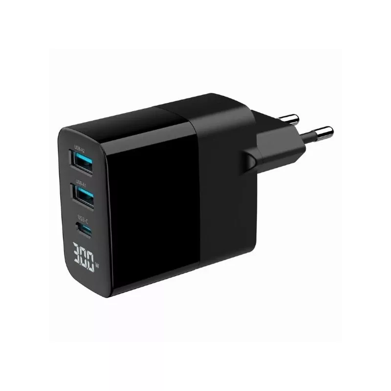Gembird TA-UC-PDQC30LCD-BK-02 laturi mobiililaitteille universaali musta AC pikalataus sisäkäyttöön