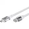 Verkkokaapeli Goobay 74180 USB C RJ-45 Cat6 10 m valkoinen