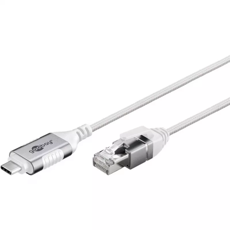 Goobay Ethernet-kaapeli USB-C 3.1 - RJ45 ohut 1 m - yhdistä reititin, modeemi (74385)