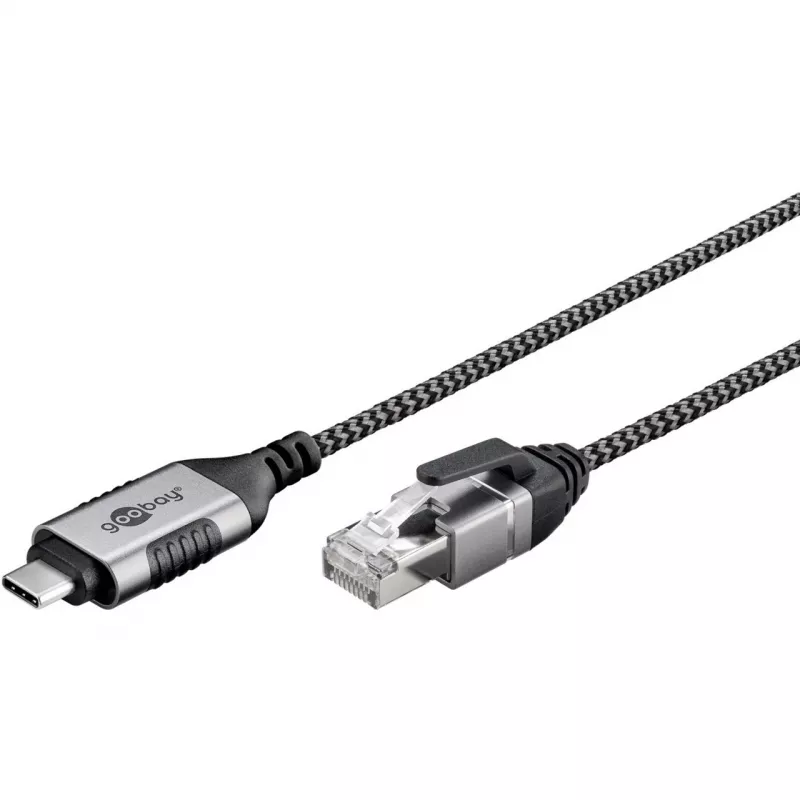 Goobay Ethernet-kaapeli USB-C 3.1 - RJ45 ohut 5 m – yhdistä reititin, modeemi tai (74405)