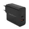 Qoltec 52381 Super Quick PD -laturi | 1xUSB-C | 1xUSB | 90W | 5-20V | 2,4-4,35A | musta