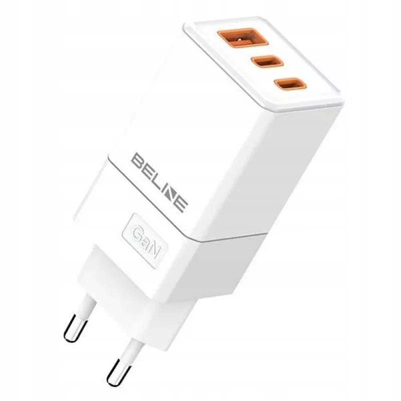 Beline ad. Siec. 2x USB-C 1x USB 65W valkoinen/valkoinen (vain pää) PD 3.0 QC